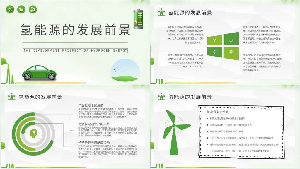 氢能源车辆现状研究PPT模板