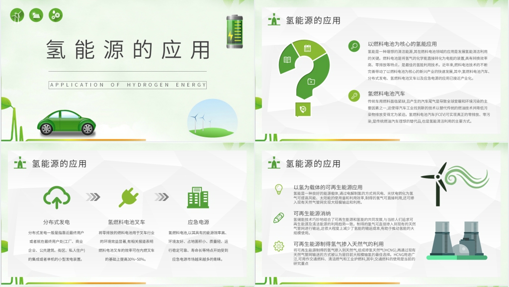 氢能源车辆现状研究PPT模板