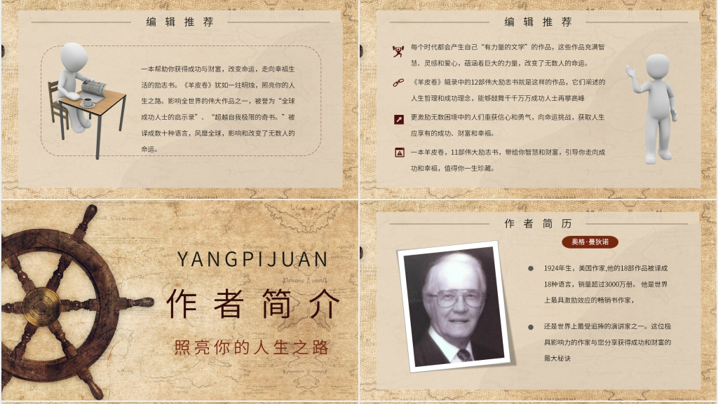 羊皮卷读书会PPT模板 羊皮卷读书会PPT模板