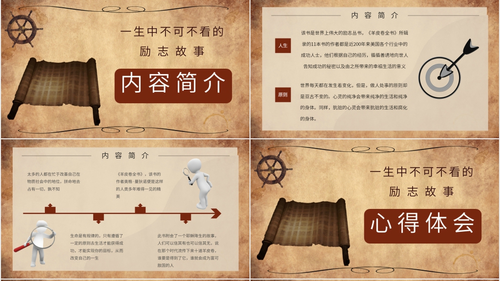 羊皮卷读书笔记PPT模板 羊皮卷读书笔记PPT模板