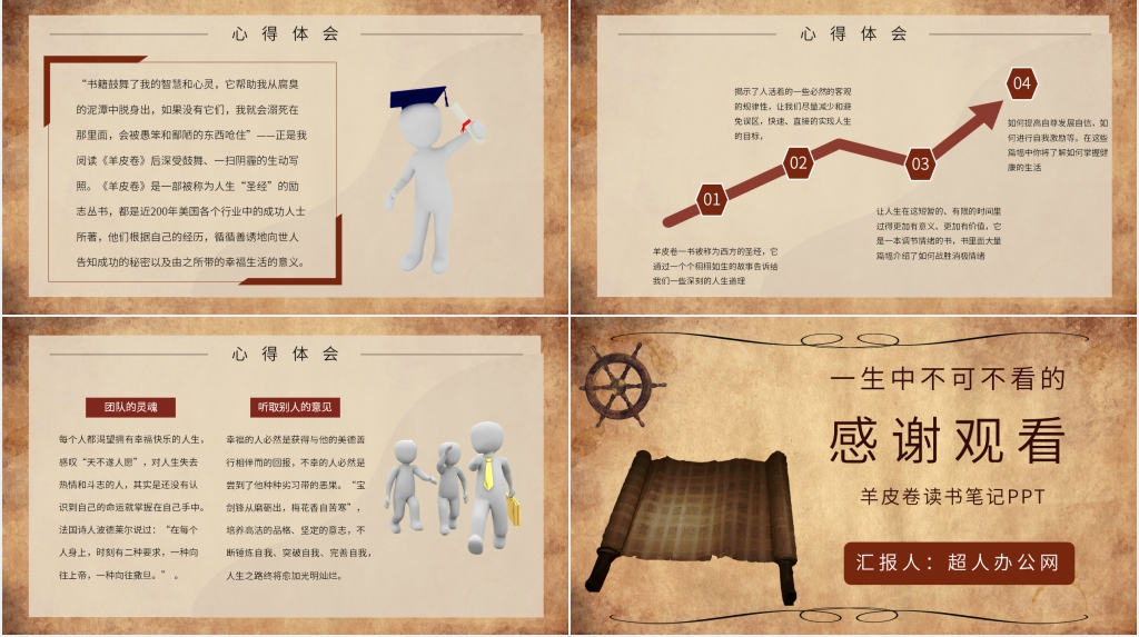 羊皮卷读书笔记PPT模板 羊皮卷读书笔记PPT模板