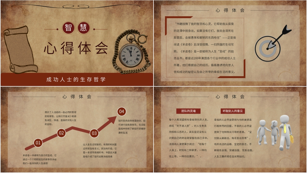 羊皮卷好书分享PPT模板 羊皮卷好书分享PPT模板