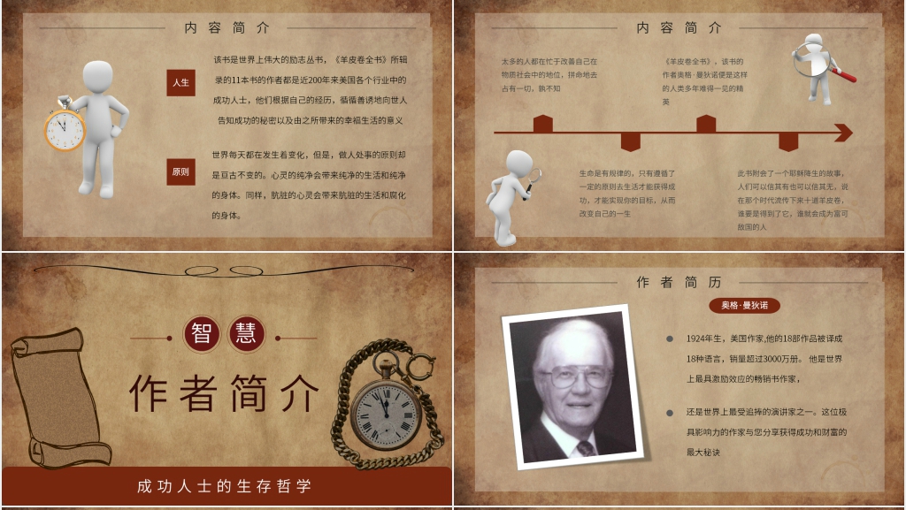 羊皮卷好书分享PPT模板 羊皮卷好书分享PPT模板