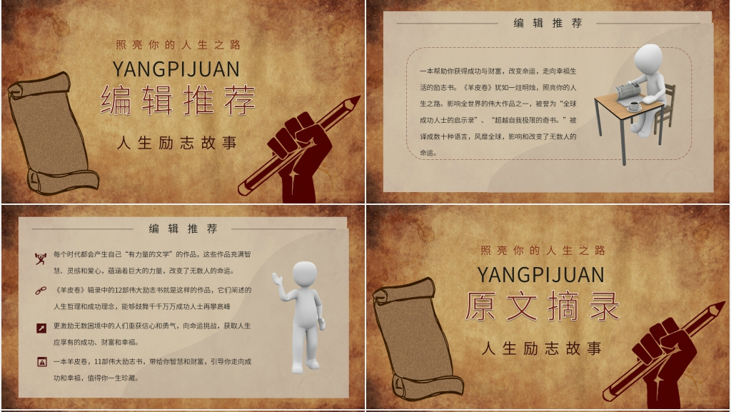 羊皮卷读后感PPT模板 羊皮卷读后感PPT模板