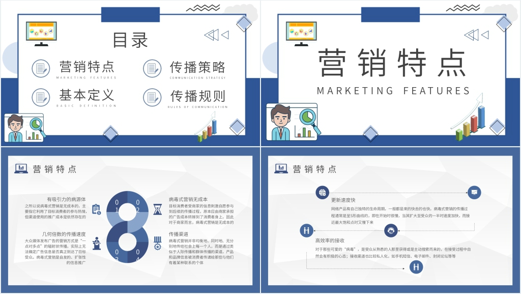 简洁病毒式营销方式营销PPT模板 简洁病毒式营销方式营销PPT模板