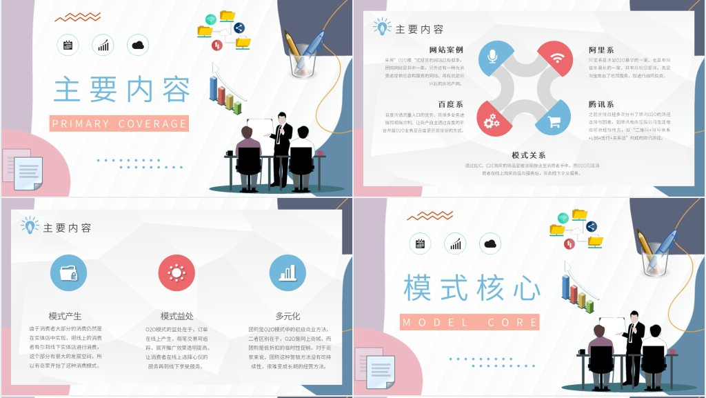 o2o是什么商业模式PPT模板 o2o是什么商业模式PPT模板