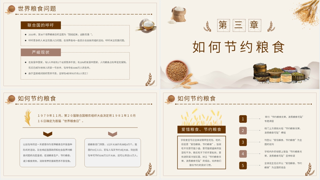 请珍惜粮食拒绝浪费PPT模板 请珍惜粮食拒绝浪费PPT模板