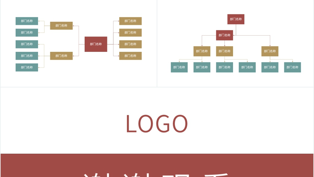 公司简单人员组织架构图PPT模板 公司简单人员组织架构图PPT模板