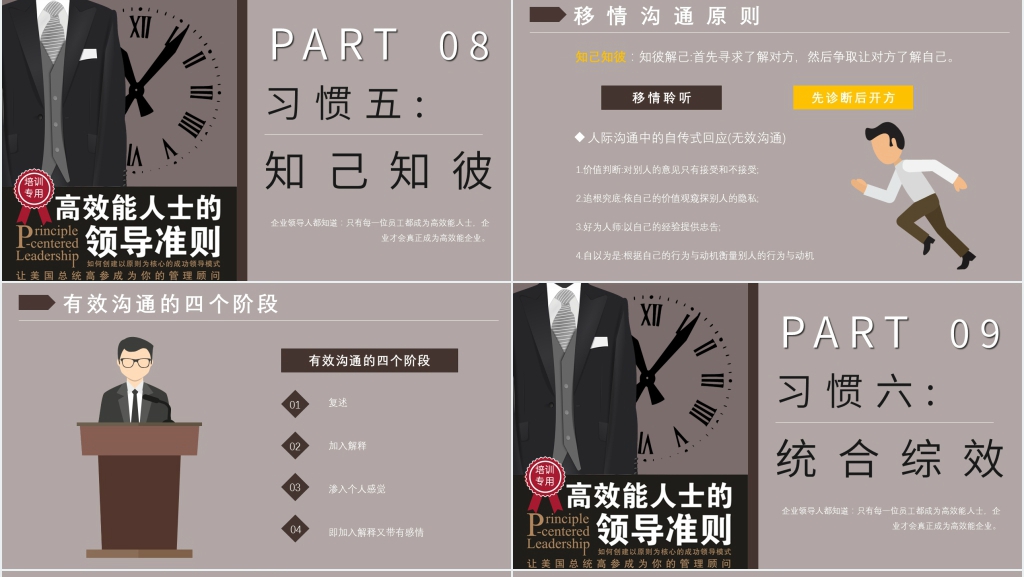 高效能人士的领导准则PPT模板 高效能人士的领导准则PPT模板