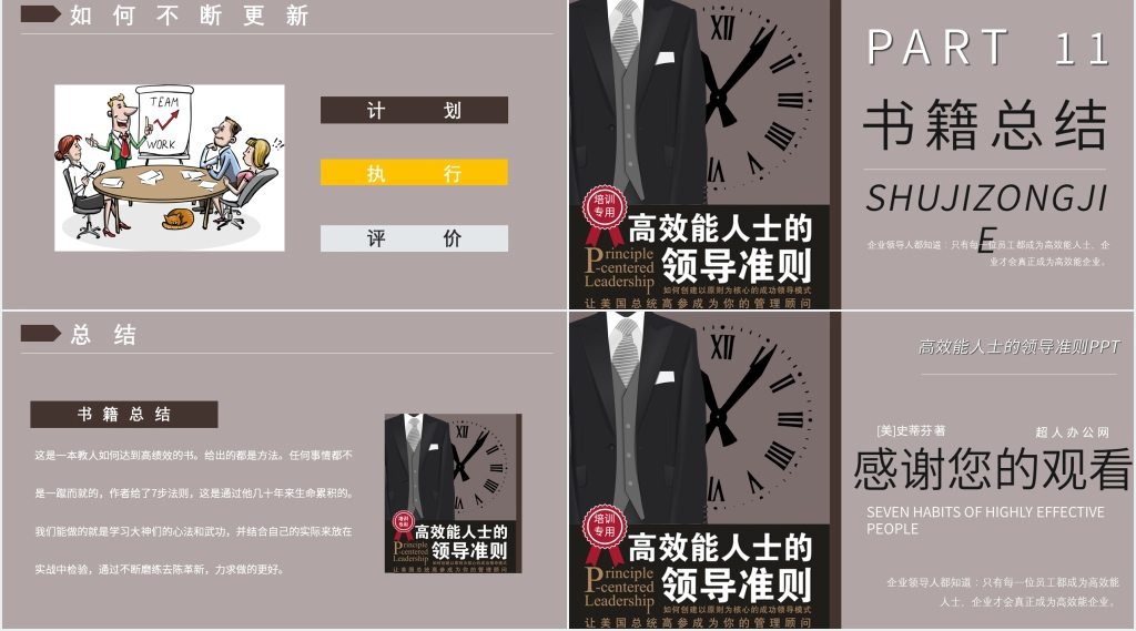 高效能人士的领导准则PPT模板 高效能人士的领导准则PPT模板