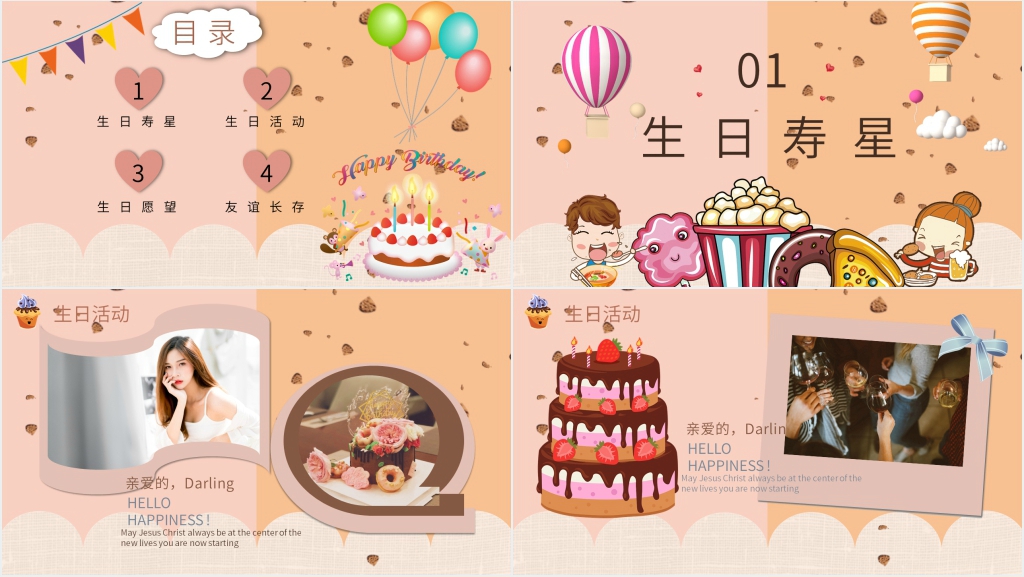 集体员工生日会执行方案PPT模板