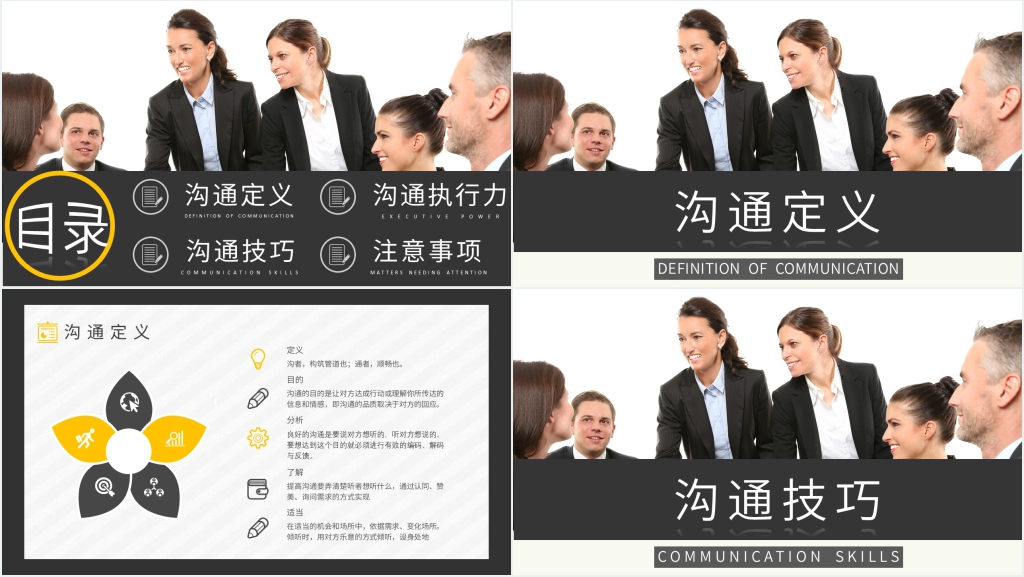 使用沟通技能与技巧培训PPT模板 使用沟通技能与技巧培训PPT模板