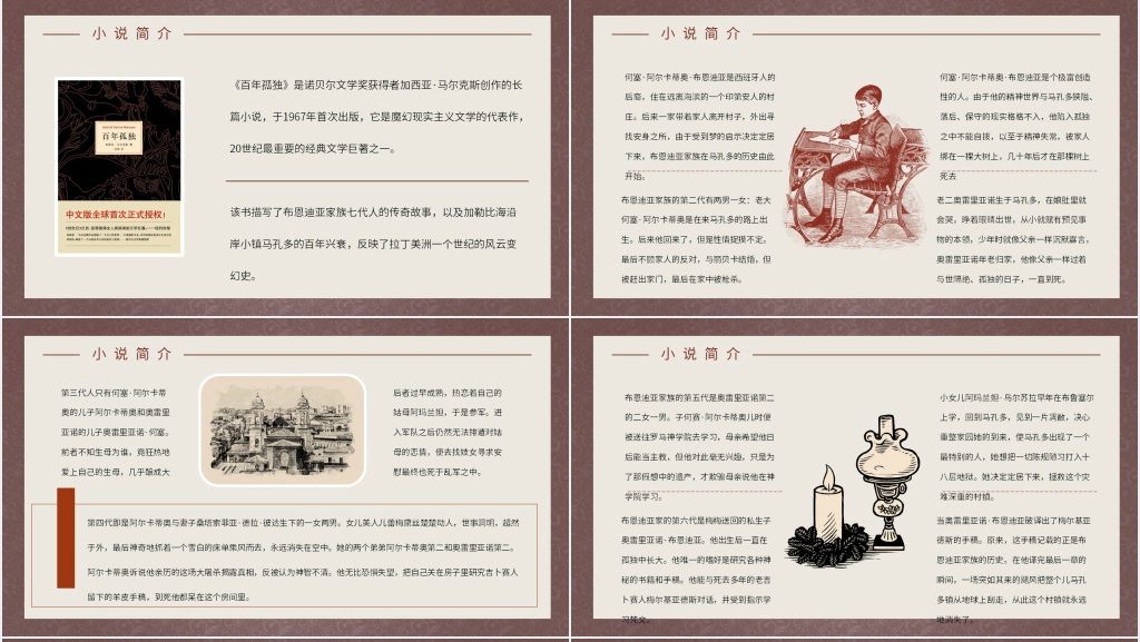 百年孤独介绍PPT模板 百年孤独介绍PPT模板