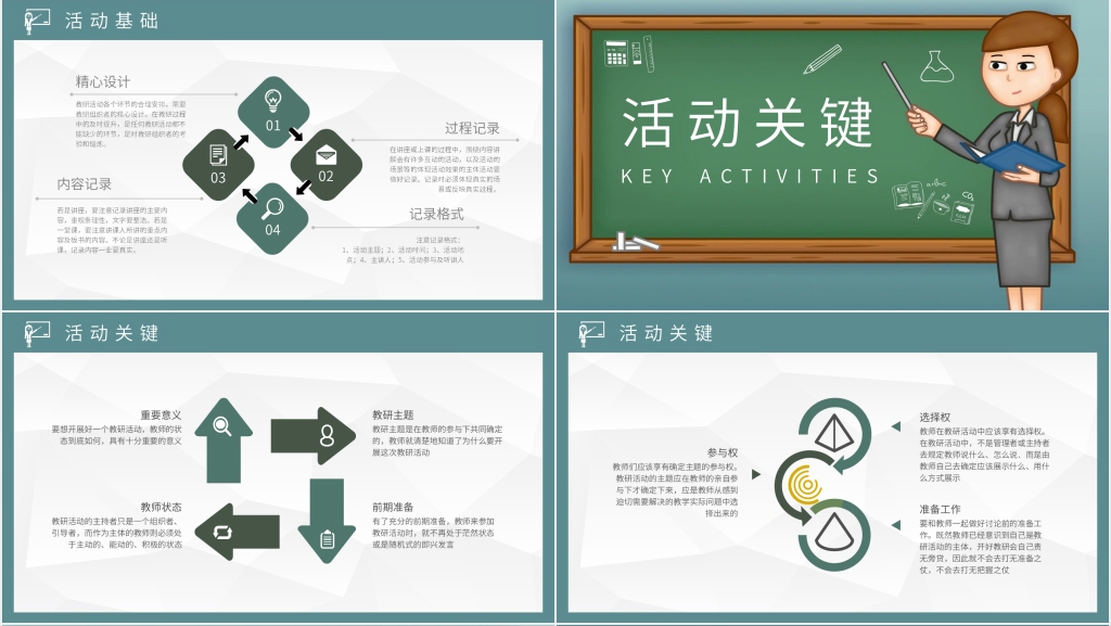 课堂教学教研记录PPT模板 课堂教学教研记录PPT模板