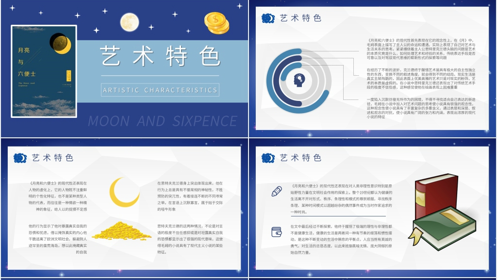 月亮与六便士介绍PPT模板 月亮与六便士介绍PPT模板
