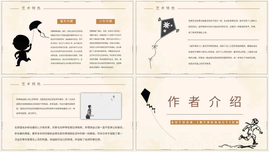 分享小说追风筝的人PPT模板 分享小说追风筝的人PPT模板