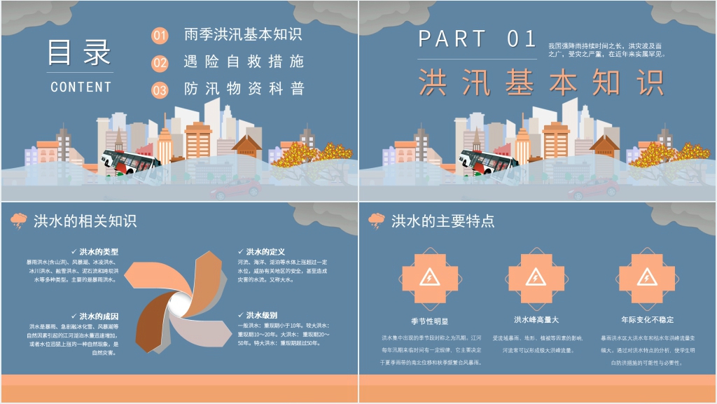 雨季防洪防汛自救宣传PPT课件 雨季防洪防汛自救宣传PPT课件