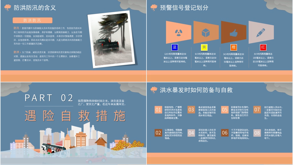 雨季防洪防汛自救宣传PPT课件 雨季防洪防汛自救宣传PPT课件
