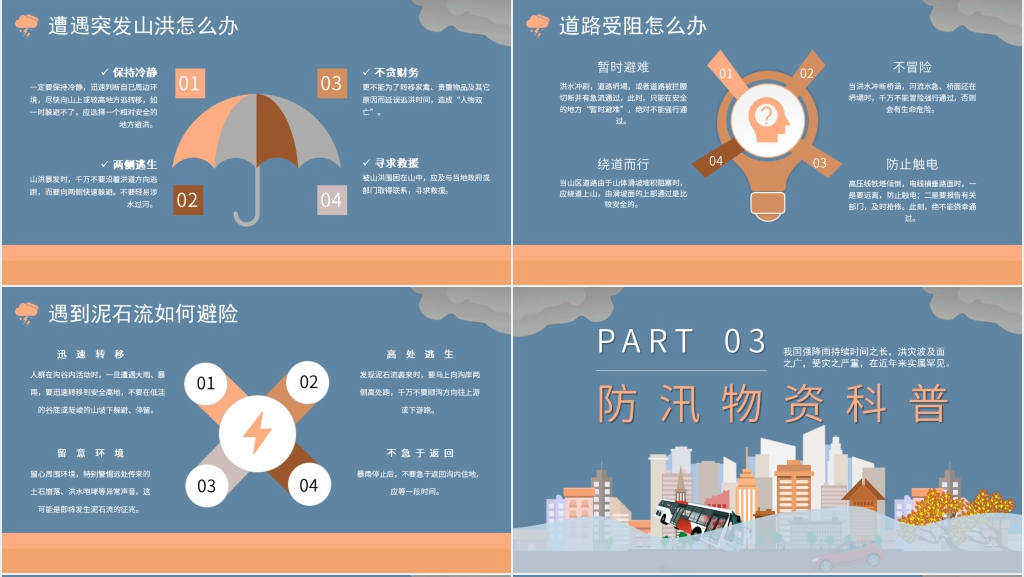 雨季防洪防汛自救宣传PPT课件 雨季防洪防汛自救宣传PPT课件