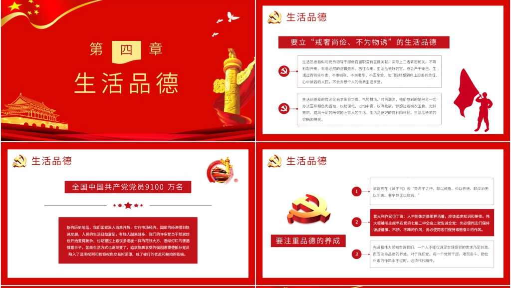 党政风党员领导干部要立好四德PPT党课 党政风党员领导干部要立好四德PPT党课