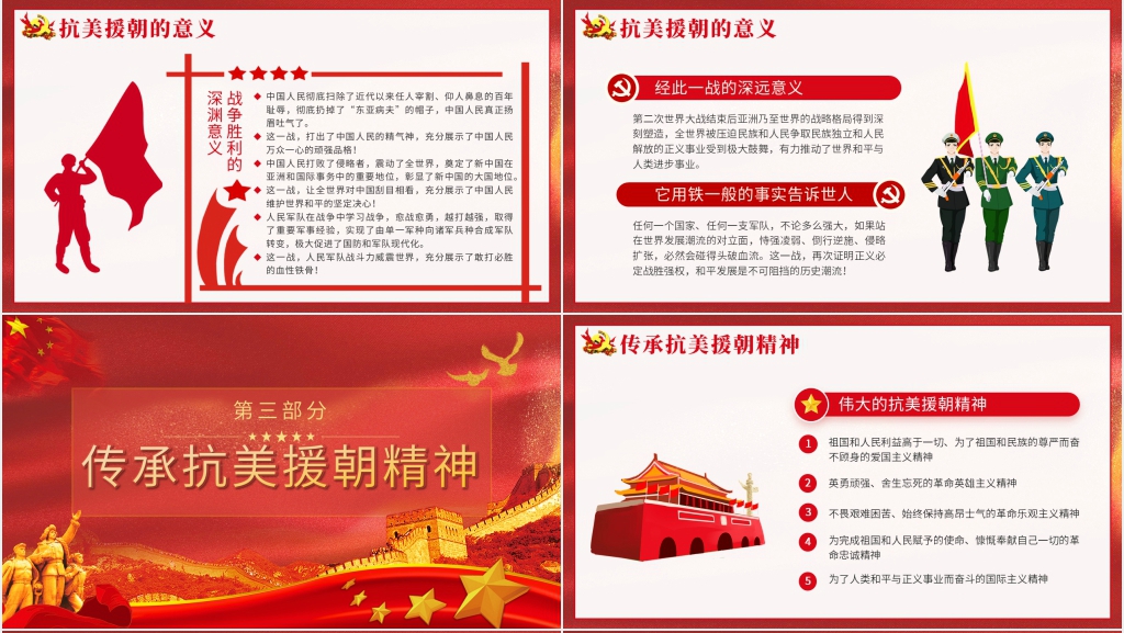 抗美援朝纪念日爱国教育PPT党课 抗美援朝纪念日爱国教育PPT党课