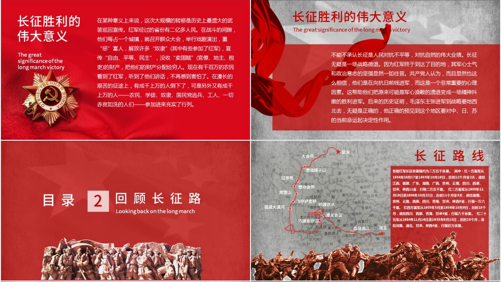 纪念中国工农长征胜利PPT模板 纪念中国工农长征胜利PPT模板