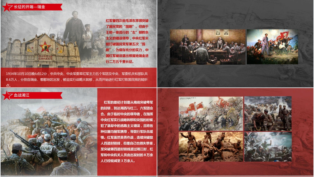 纪念中国工农长征胜利PPT模板 纪念中国工农长征胜利PPT模板