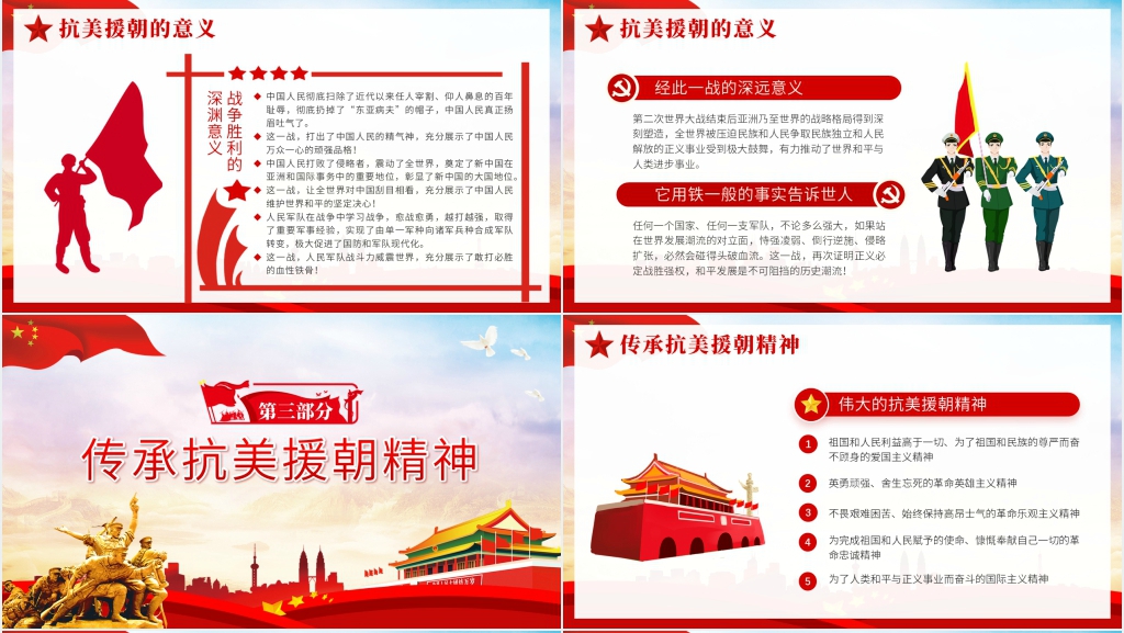 抗美援朝纪念日主题PPT党课 抗美援朝纪念日主题PPT党课