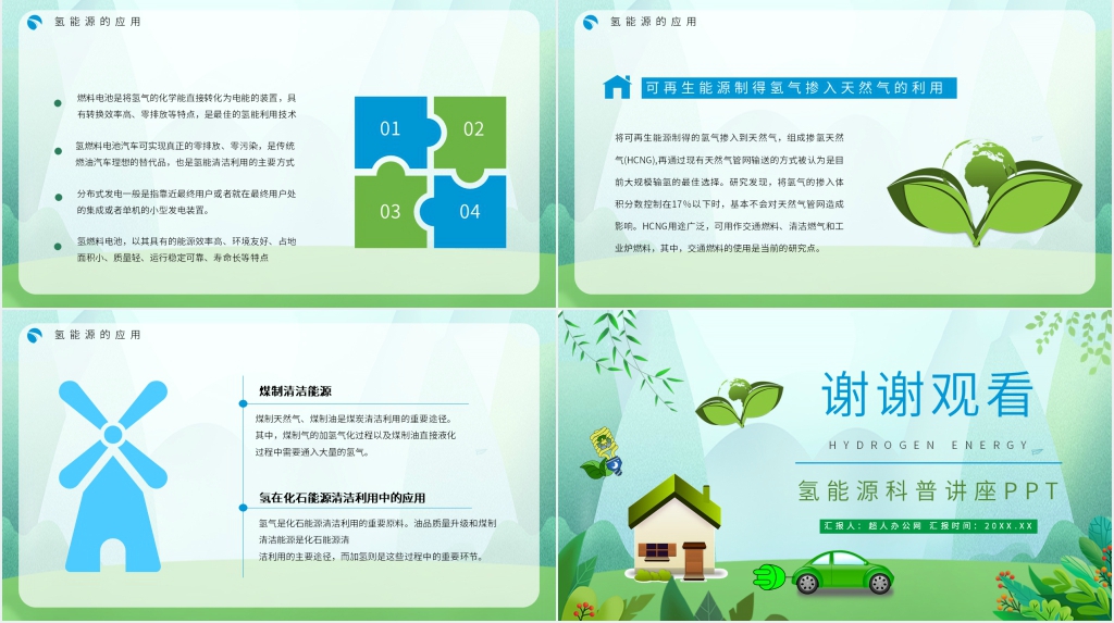 氢能源科普讲解PPT模板 氢能源科普讲解PPT模板