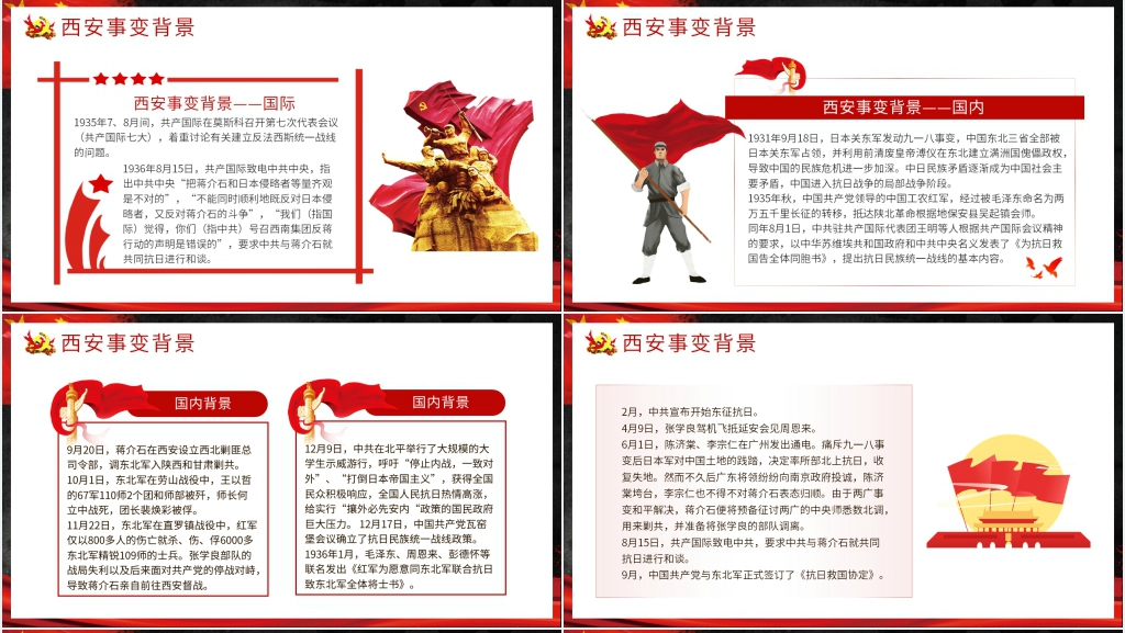 纪念西安事变历史转折PPT模板 纪念西安事变历史转折PPT模板