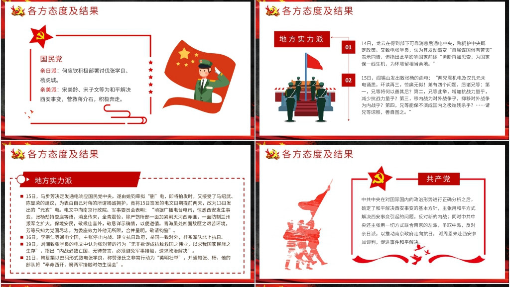 纪念西安事变历史转折PPT模板 纪念西安事变历史转折PPT模板