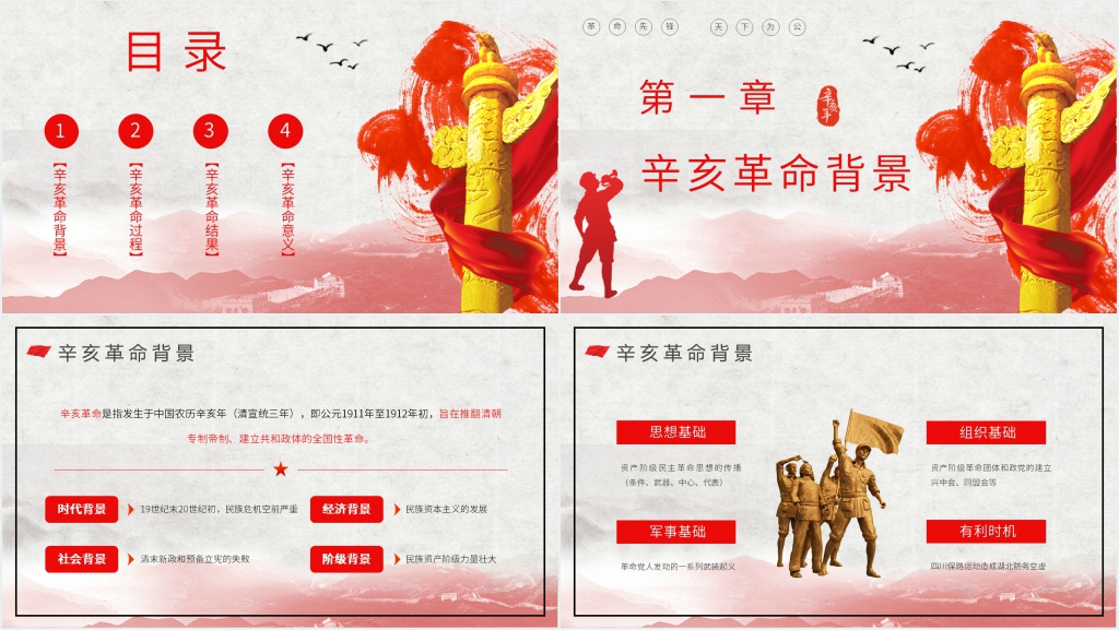 辛亥革命纪念日主题班会内容PPT党课 辛亥革命纪念日主题班会内容PPT党课