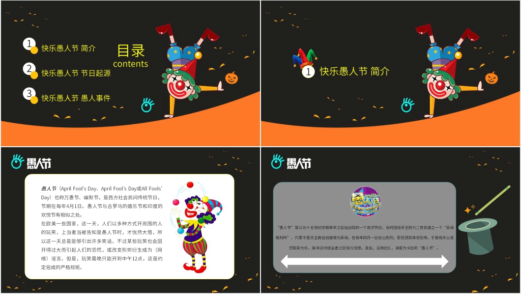 快乐愚人节活动介绍PPT模板 快乐愚人节活动介绍PPT模板