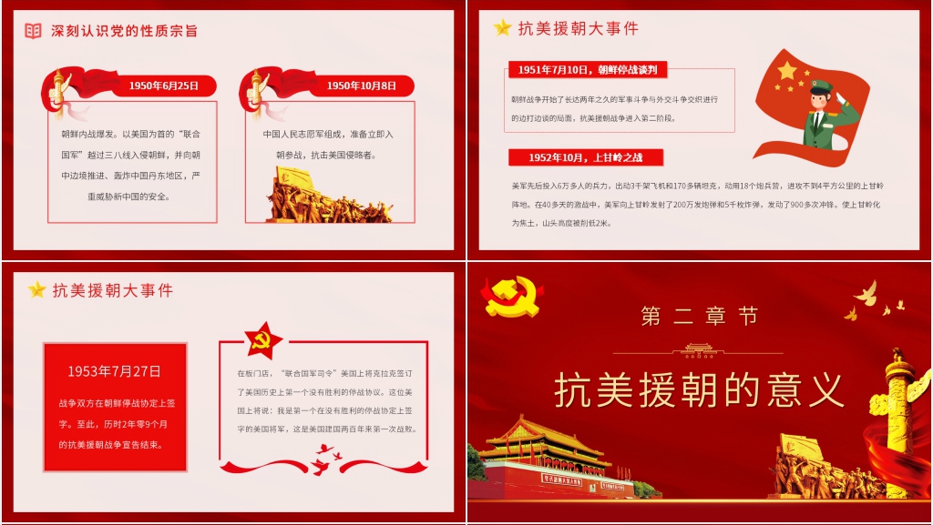 抗美援朝战争讲课PPT党课 抗美援朝战争讲课PPT党课