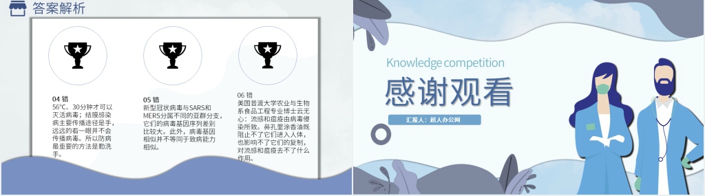 科学使用口罩知识竞赛PPT模板 科学使用口罩知识竞赛PPT模板
