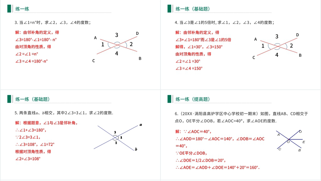 人教版数学七年级下册第五章相交线与平行线PPT课件 人教版数学七年级下册第五章相交线与平行线PPT课件
