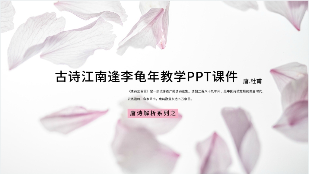 古诗《江南逢李龟年》教学PPT课件截图