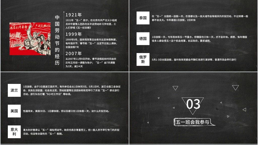黑板风51劳动节主题班会PPT课件 黑板风51劳动节主题班会PPT课件