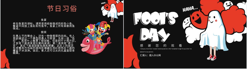 愚人节的起源与传说PPT模板 愚人节的起源与传说PPT模板