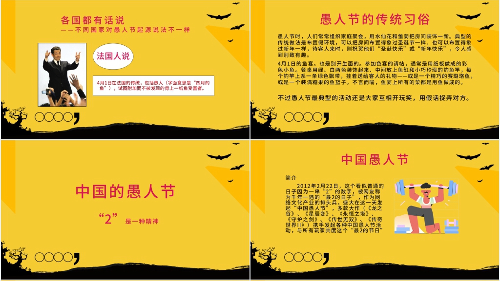 愚人节由来汉语介绍PPT模板 愚人节由来汉语介绍PPT模板