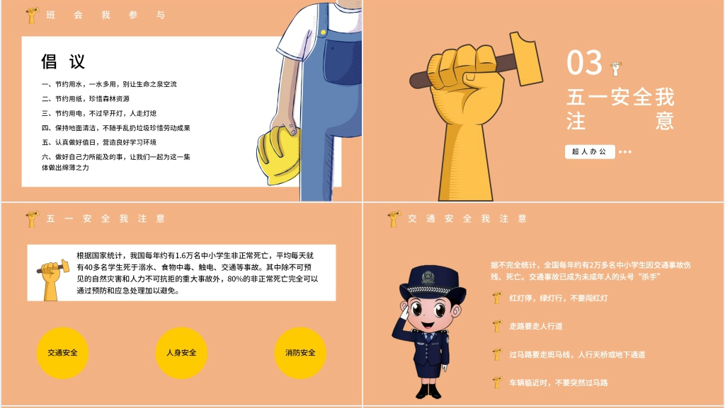 五一劳动节安全班会PPT课件 五一劳动节安全班会PPT课件