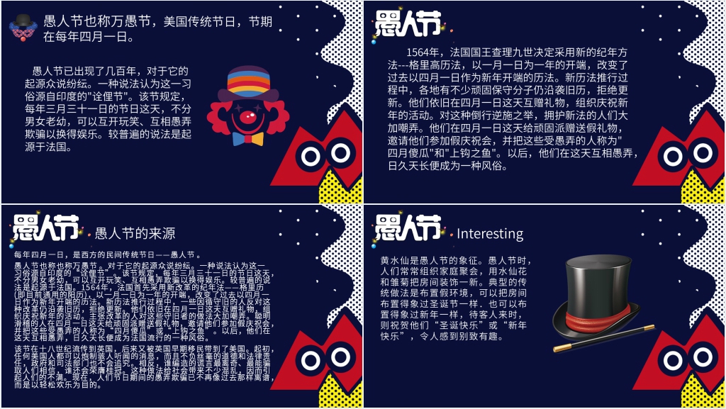 美国愚人节的来历和意义PPT模板 美国愚人节的来历和意义PPT模板