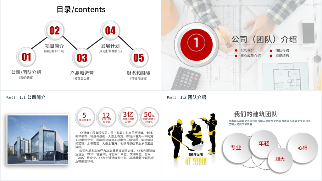 建筑设计类项目创业计划书PPT模板 建筑设计类项目创业计划书PPT模板