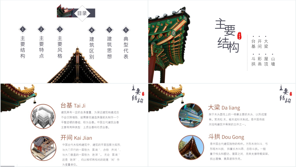中国古代建筑文化特点PPT模板 中国古代建筑文化特点PPT模板