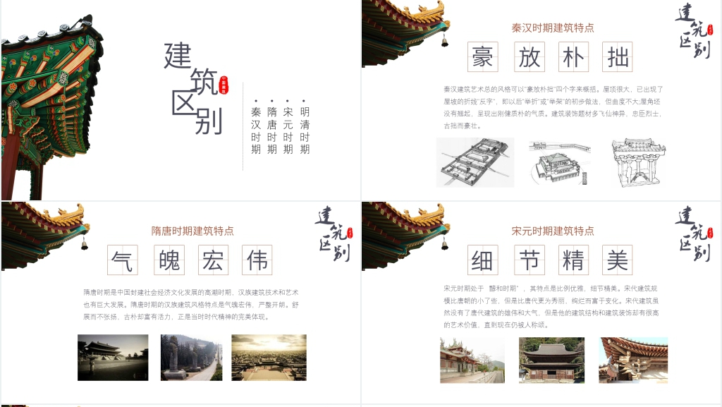 中国古代建筑文化特点PPT模板 中国古代建筑文化特点PPT模板