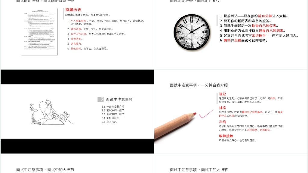 面试前中后的技巧PPT课件