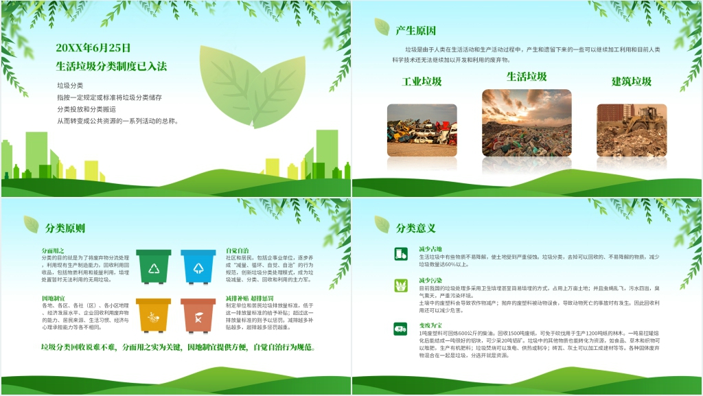 旅行小清新健康教育课垃圾分类PPT课件 旅行小清新健康教育课垃圾分类PPT课件