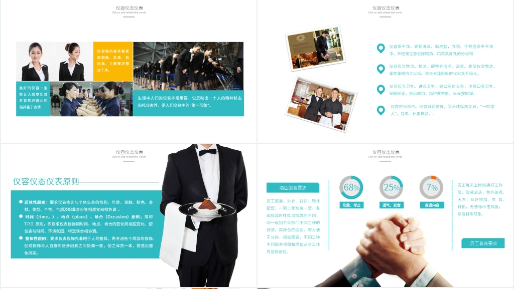 酒店礼仪礼节服务培训内容PPT模板 酒店礼仪礼节服务培训内容PPT模板