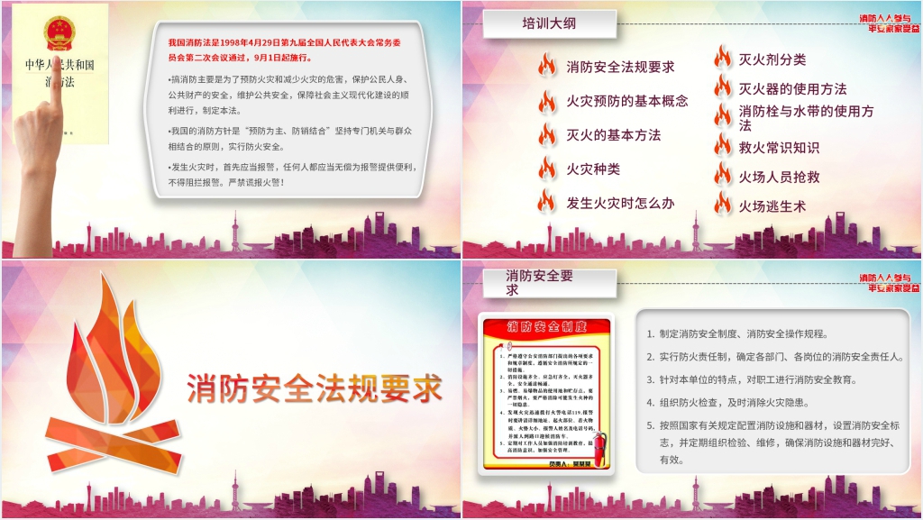 关注消防知识提高消防意识PPT模板 关注消防知识提高消防意识PPT模板