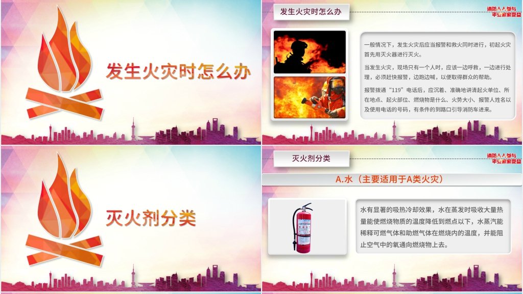 关注消防知识提高消防意识PPT模板 关注消防知识提高消防意识PPT模板